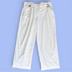 Theory Women’s White Pants Size 6 100% Cotton Breathable Burnsie